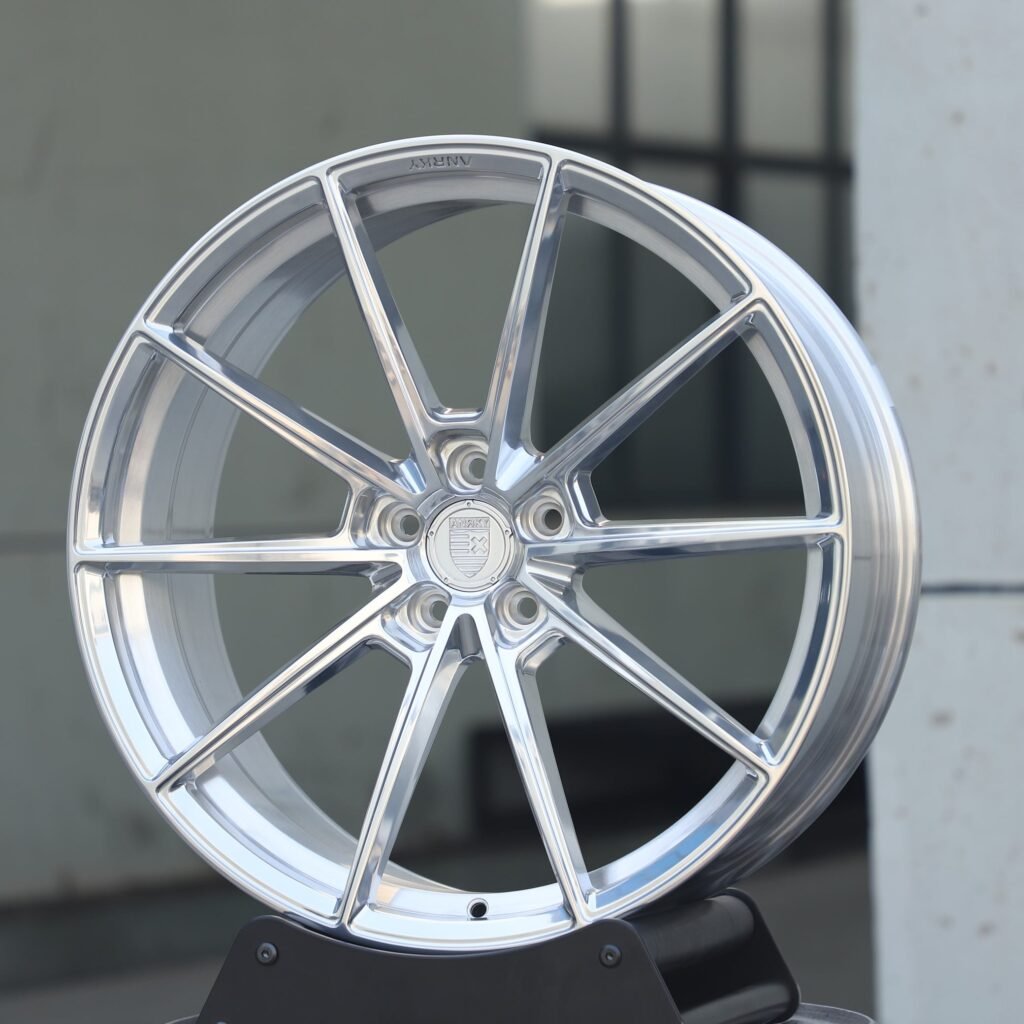 Cadillac CT6 wheels – Matte Silver 10-Spoke (Cadillac OEM-Style), angled view