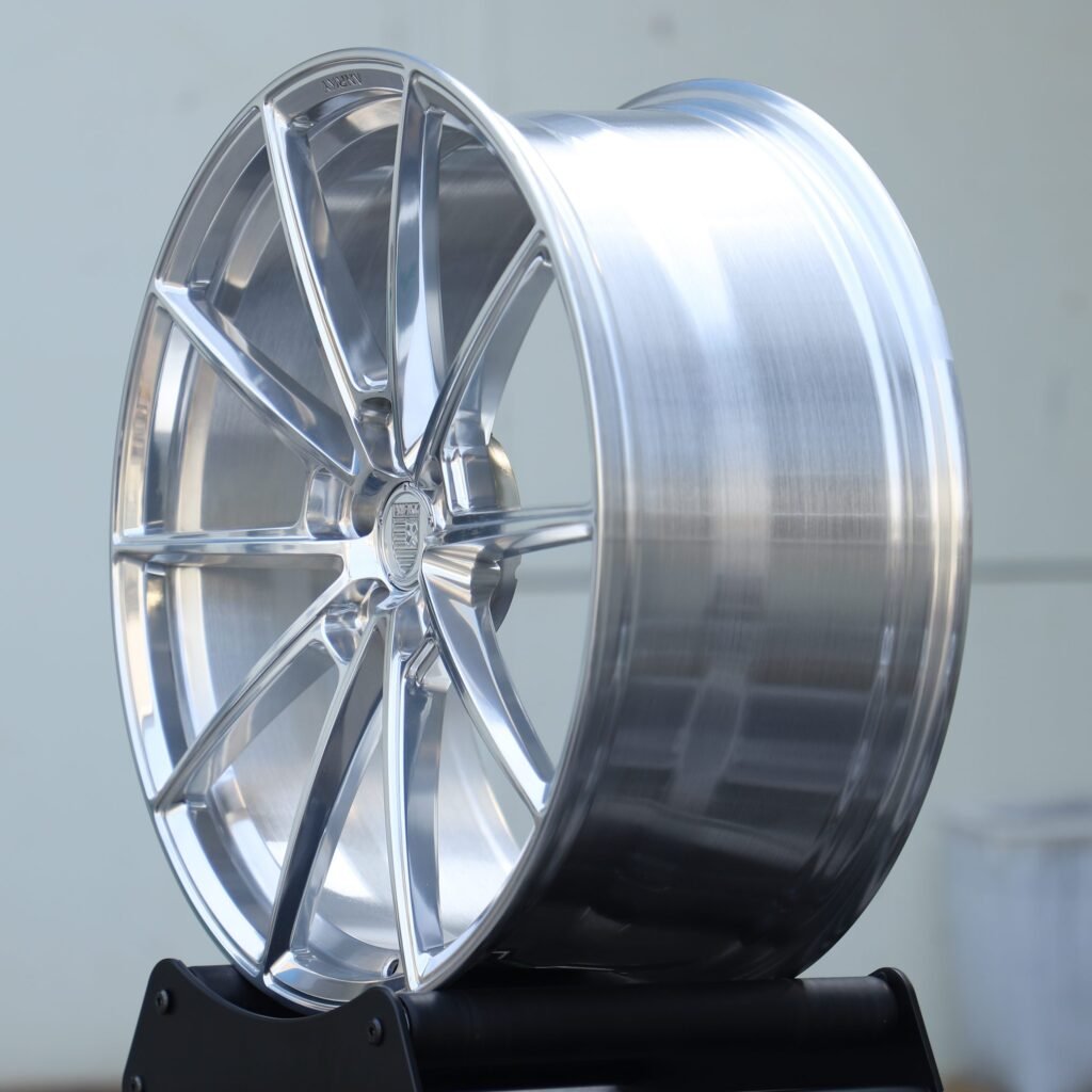 Cadillac CT5 wheels – Matte Silver 10-Spoke (Cadillac OEM-Style), lip and barrel detail
