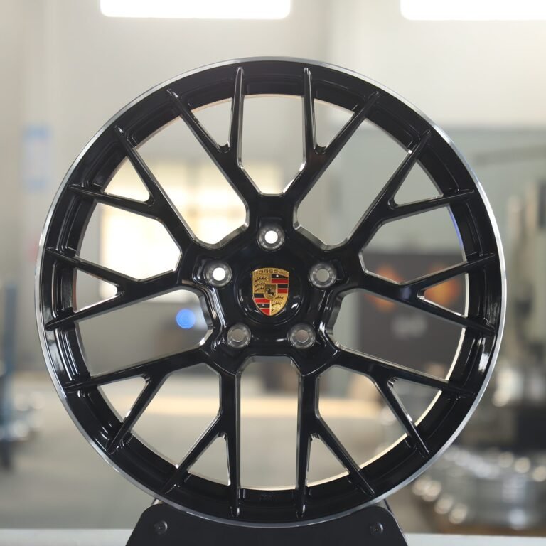 Ferrari 488 wheels – Matte Silver 10 Y-Spoke Machined Lip (HRE P200-Style), front view