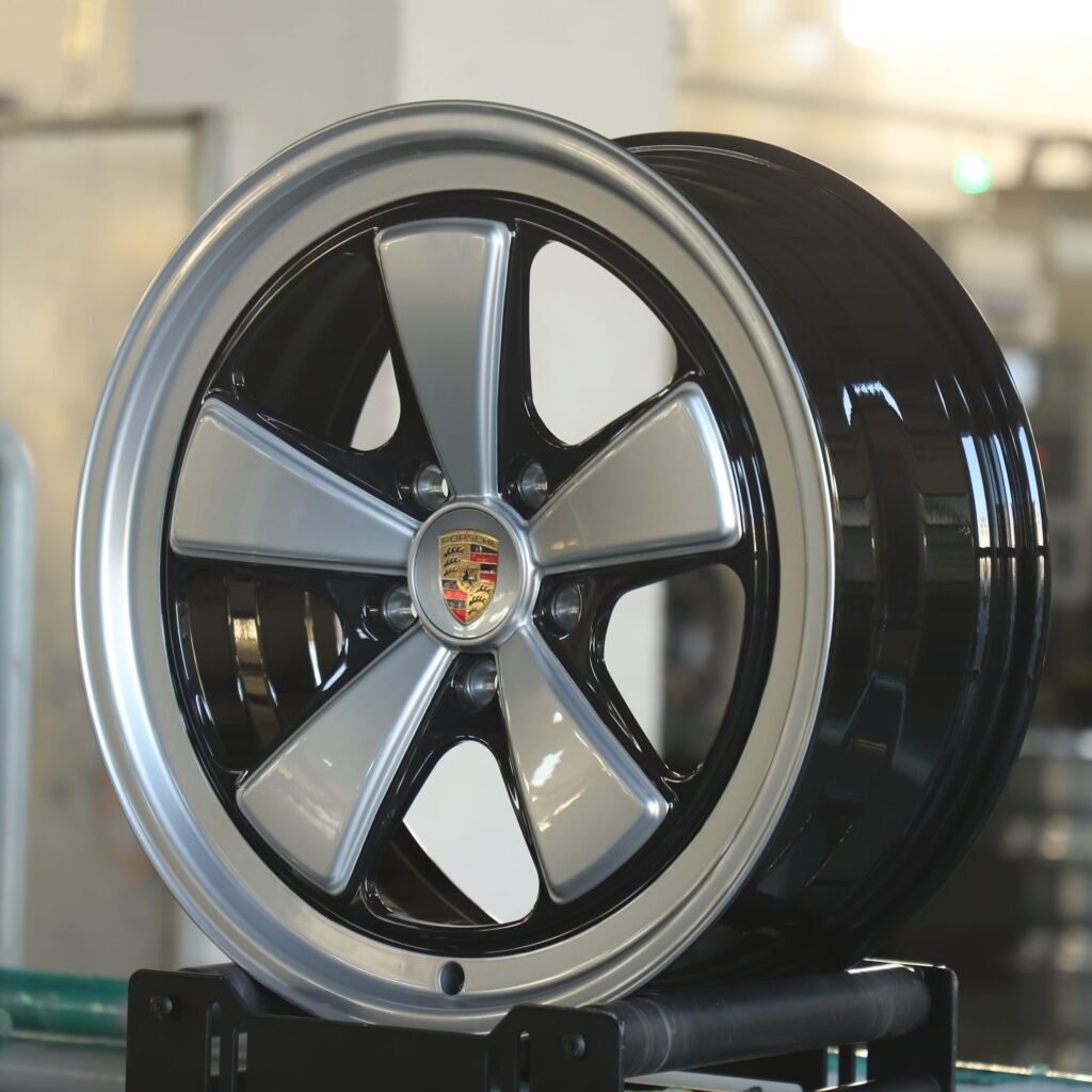 5x130 wheels – Matte Silver 5-Spoke, side view