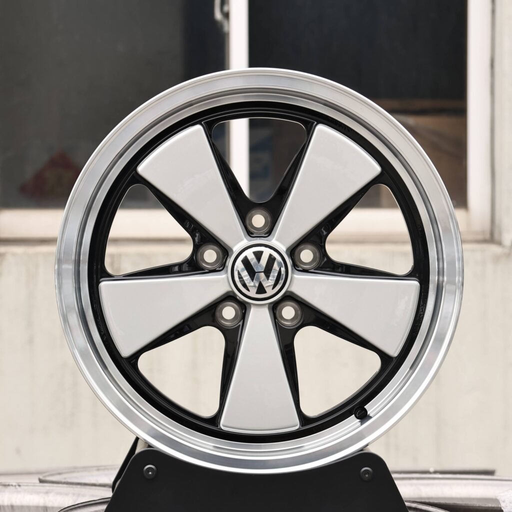Porsche Style Matte Silver 5-Spoke Forged Wheels - Porsche 911 / Volkswagen Golf Fitment (5-Lug) Monoblock forged wheel