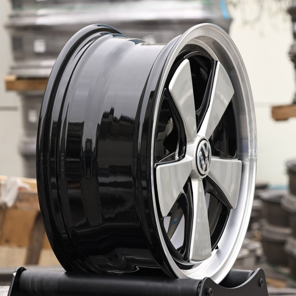 Porsche Style Matte Silver 5-Spoke Forged Wheels - Porsche 911 / Volkswagen Golf Fitment (5-Lug) view 4