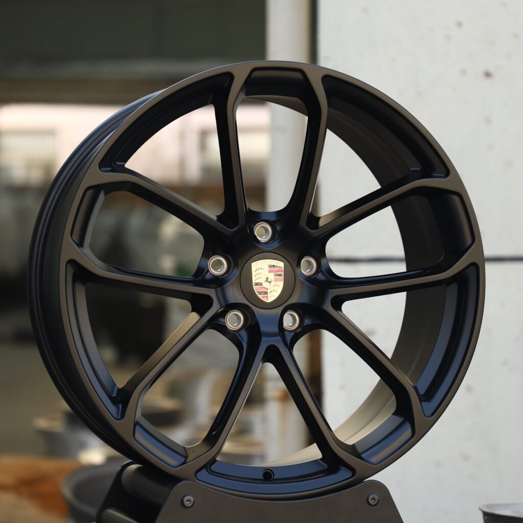 Porsche Style Matte Silver Petal-Spoke Forged Wheels - Porsche 911 / Porsche Cayenne Fitment (5-Lug) view 2