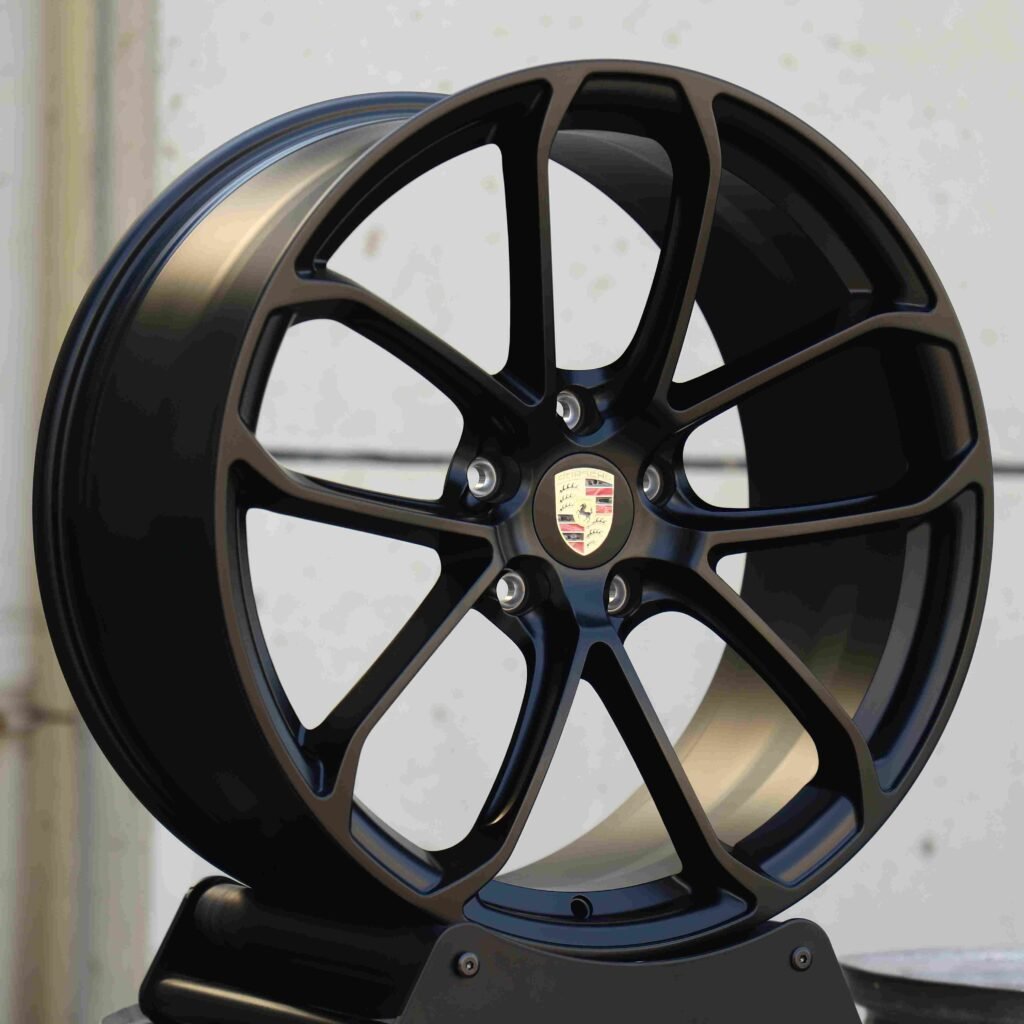 Porsche Style Matte Silver Petal-Spoke Forged Wheels - Porsche 911 / Porsche Cayenne Fitment (5-Lug) view 3