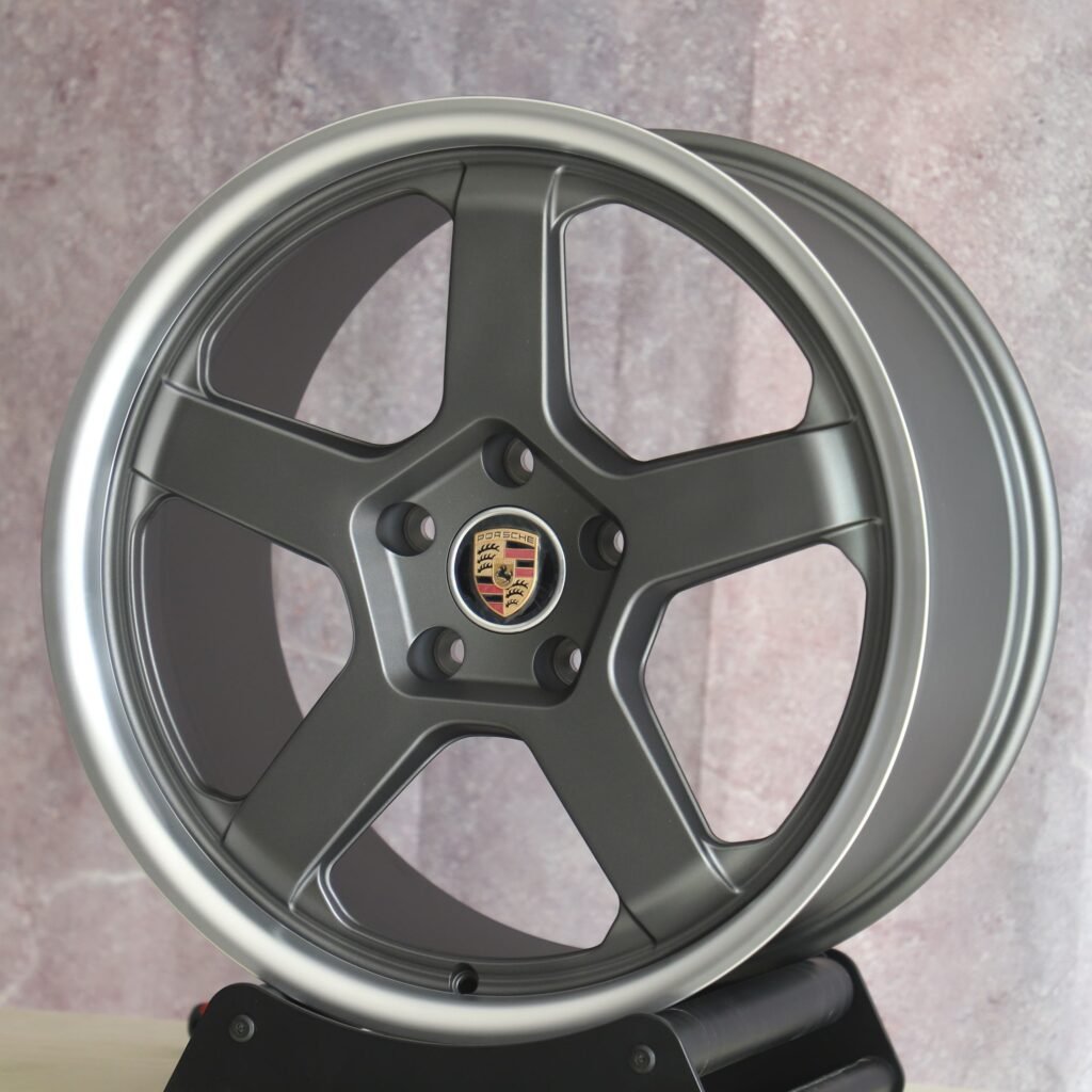 5x130 wheels – Metallic Gray 5-Spoke Deep Lip, side view