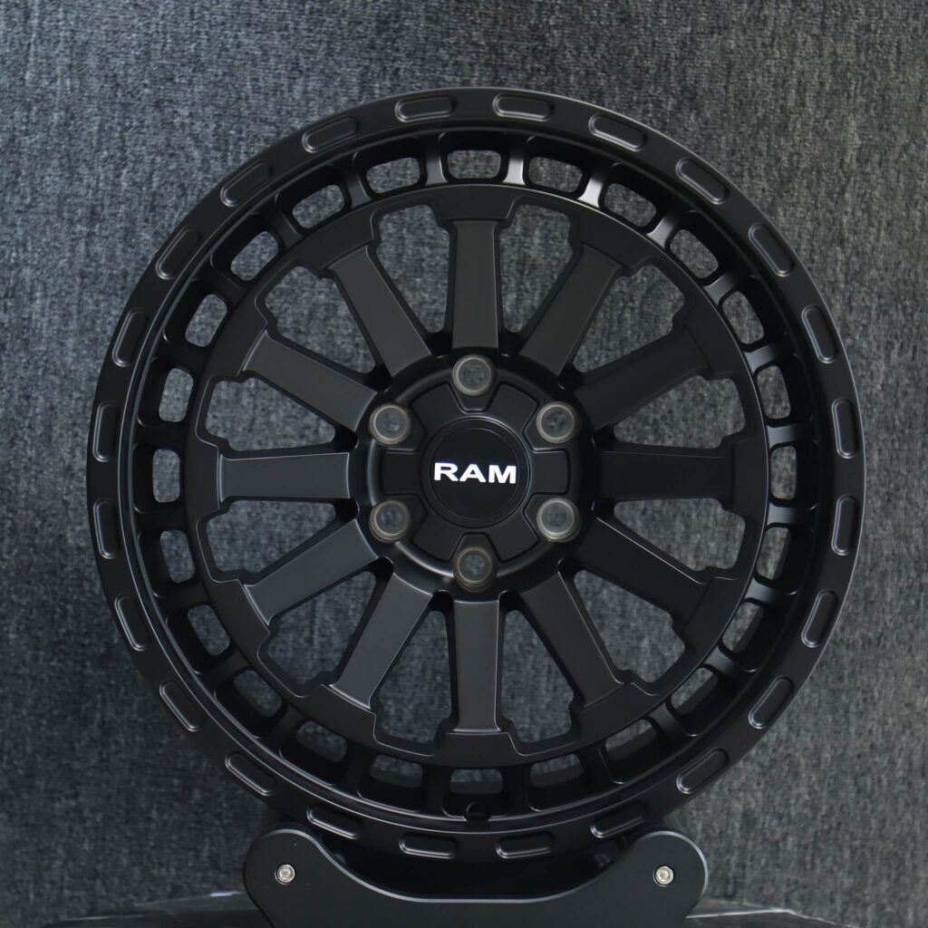 Ram 1500 wheels – Custom Finish 12-Spoke Double Ring Lip (Ram OEM-Style), front view