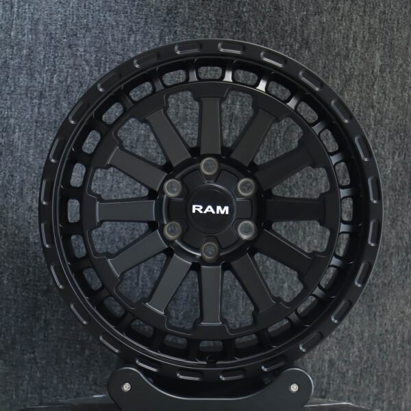 Ram 1500 wheels – Custom Finish 12-Spoke Double Ring Lip (Ram OEM-Style), front view