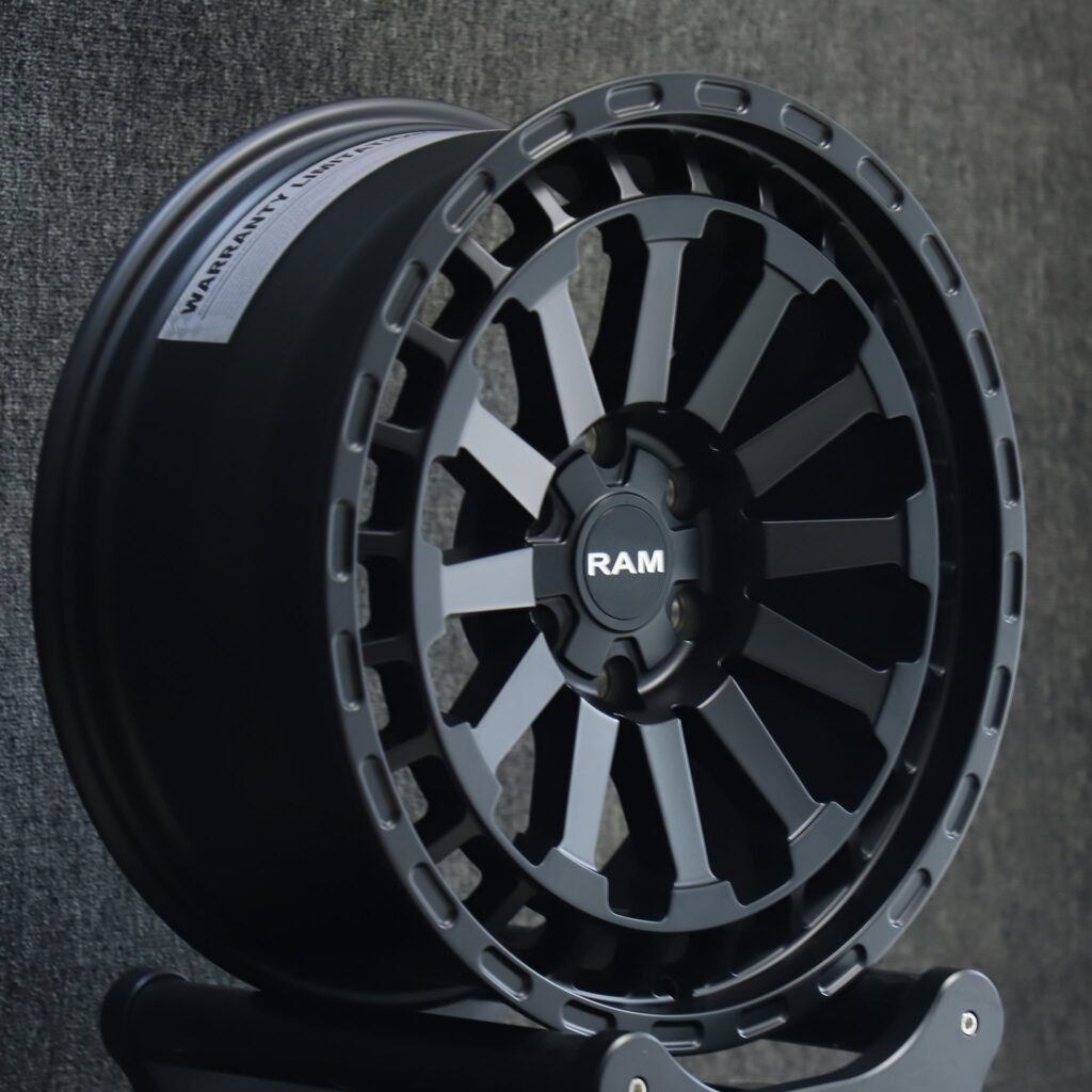 6x139.7 wheels – Custom Finish 12-Spoke Double Ring Lip (Ram OEM-Style), side view