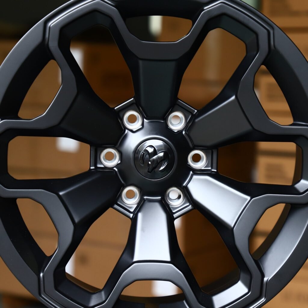 6x139.7 wheels – Gloss Black Petal OE Replica (Ram OEM-Style), side view
