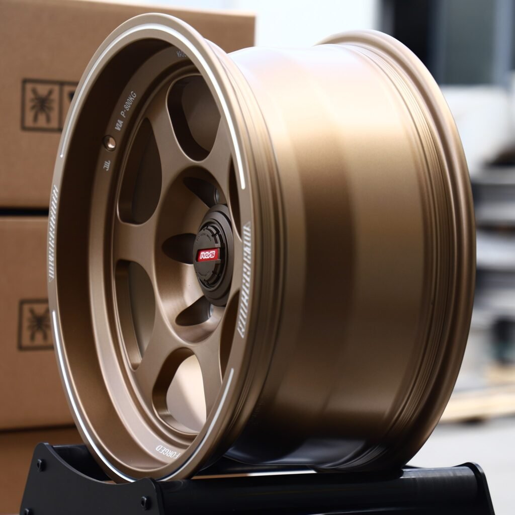 6x139.7 wheels – Bronze 6-Spoke Deep Lip (Rays-Style), side view
