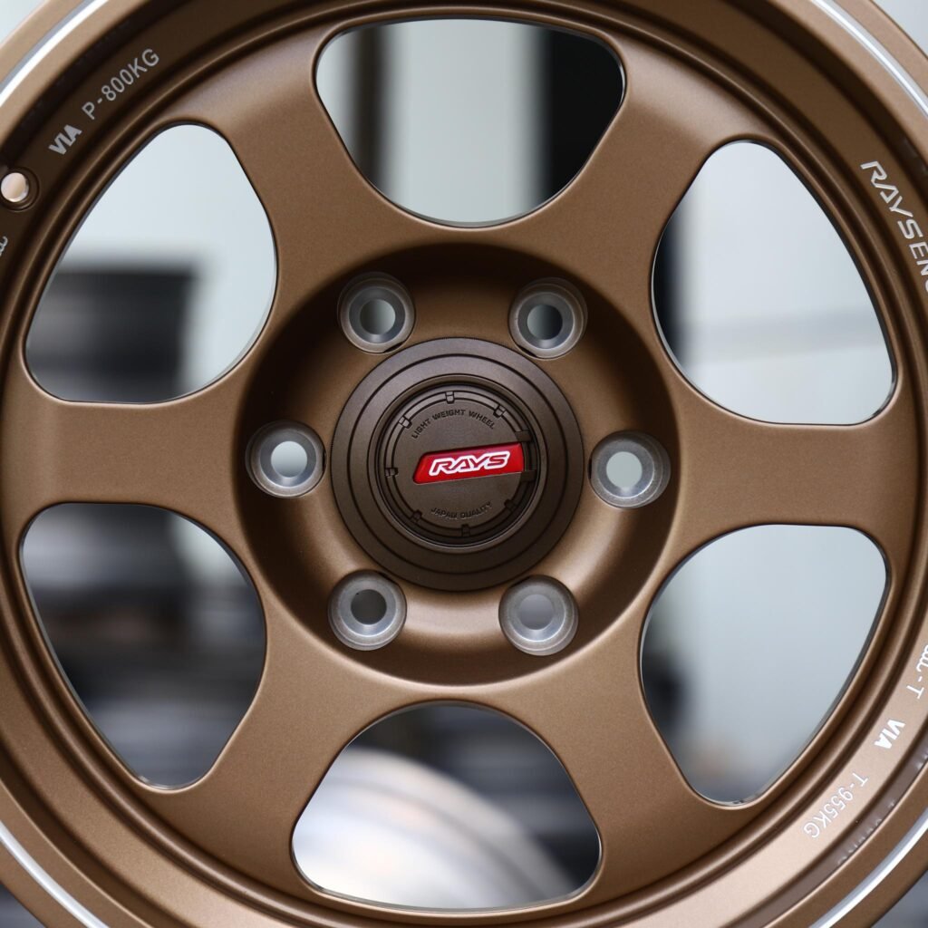Toyota 4Runner wheels – Bronze 6-Spoke Deep Lip (Rays-Style), lip and barrel detail