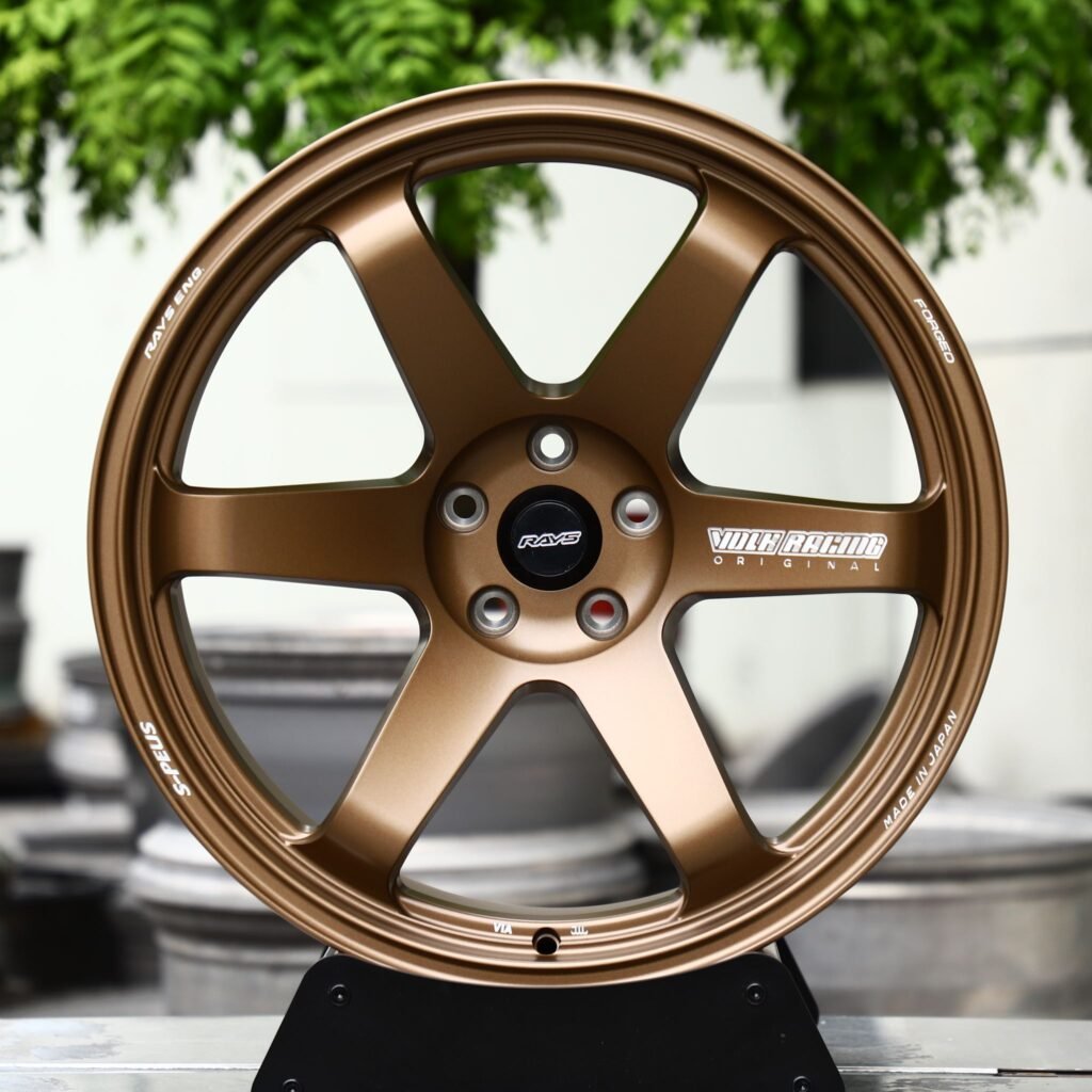 Porsche 911 wheels – Bronze 6-Spoke (Rays-Style), front view