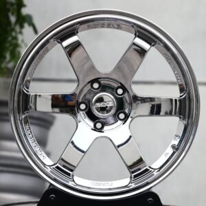 Rays-Style Chrome 6-Spoke Deep-Lip Forged Wheels – Toyota GR86 / Subaru WRX Fitment (5-Lug)