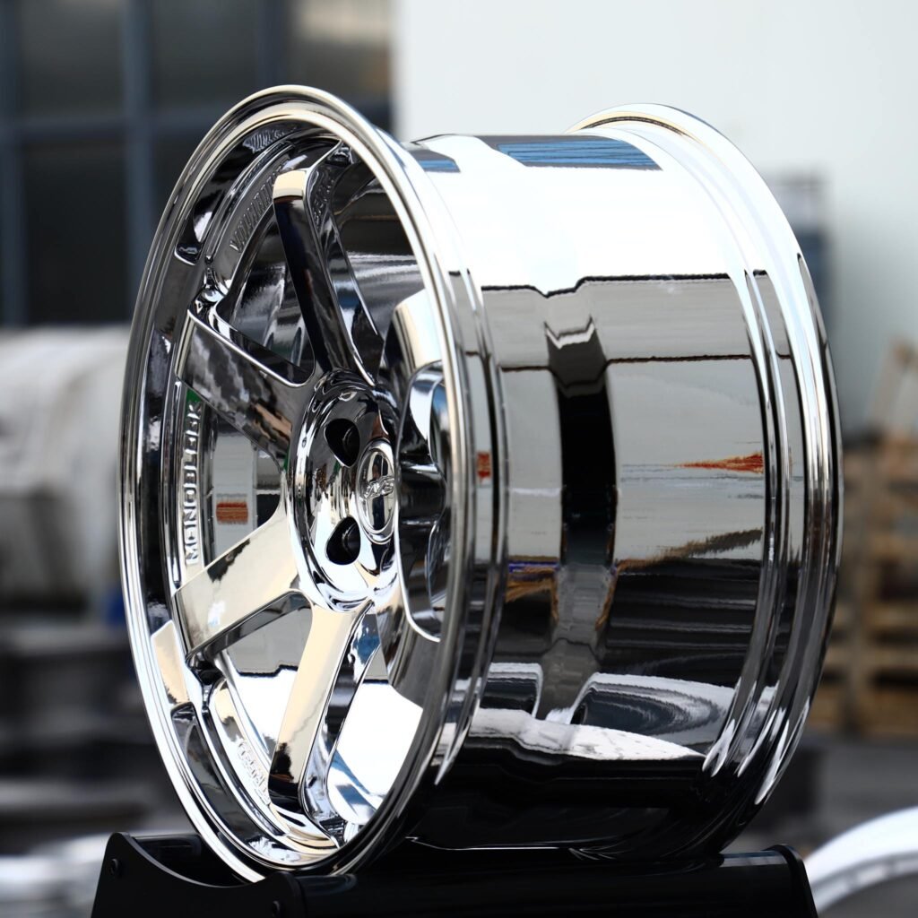 5x130 wheels – Chrome 6-Spoke (Rays-Style), side view