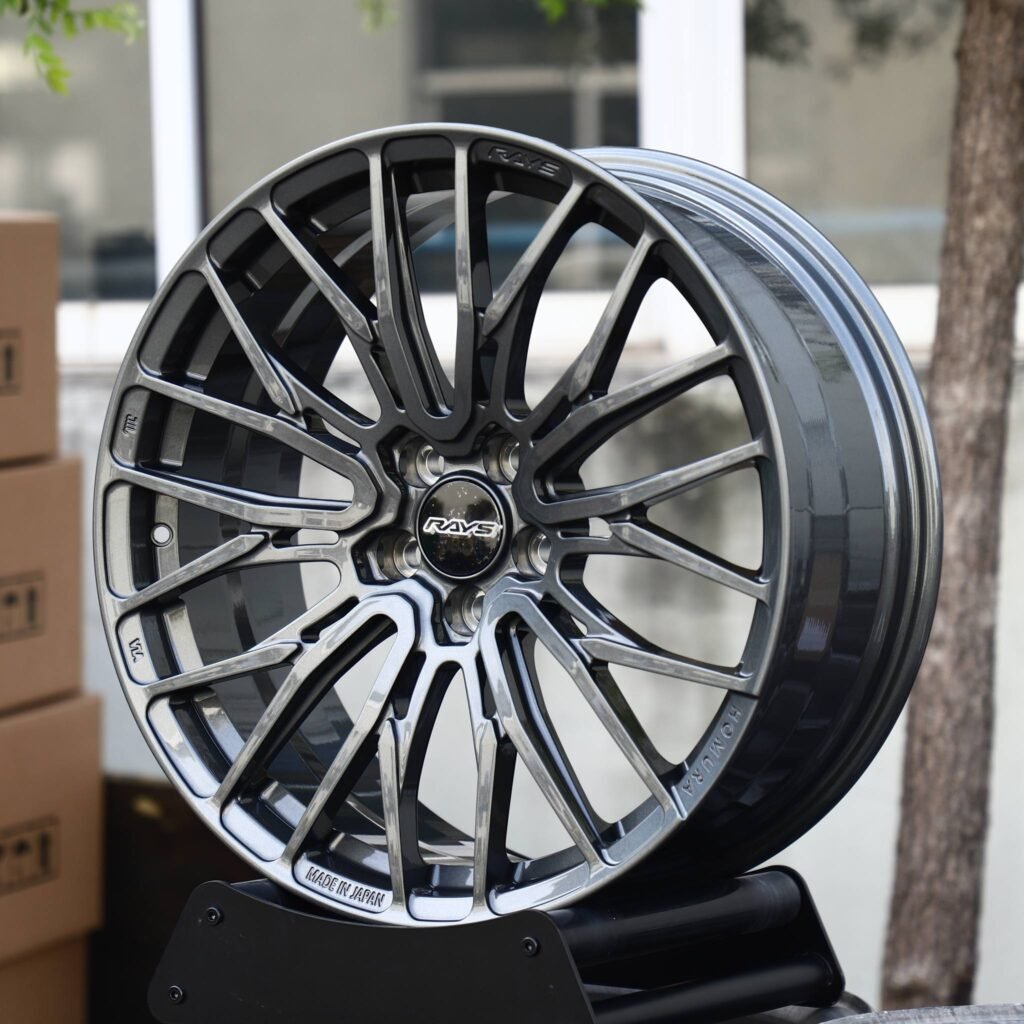 BMW M3 wheels – Gunmetal Mesh Multi-Spoke (Rays-Style), angled view
