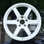Rays-Style TE37 Saga Gloss White 6-Spoke Forged Wheels – Toyota GR86 / WRX Fitment (5-Lug)