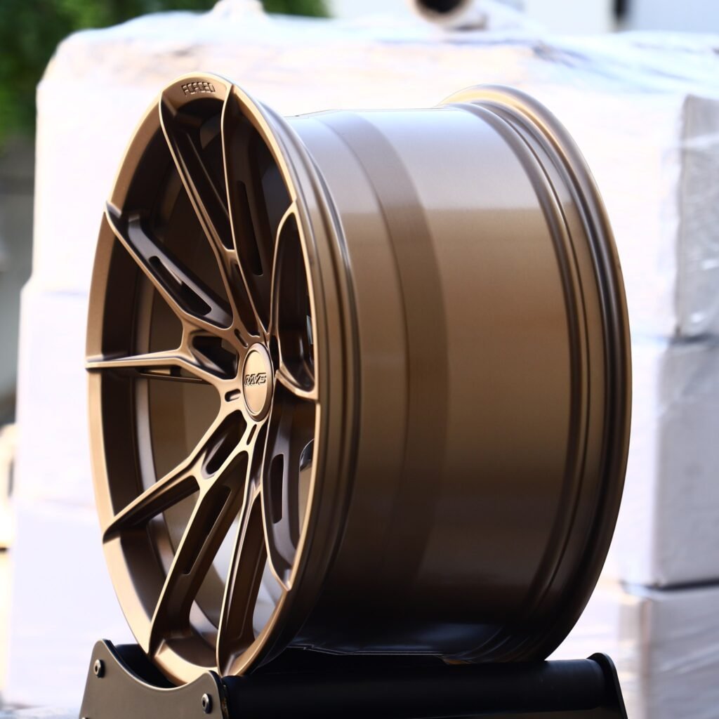 5x114.3 wheels – Bronze 5 Y-Spoke Side-Milled (Rays-Style), side view