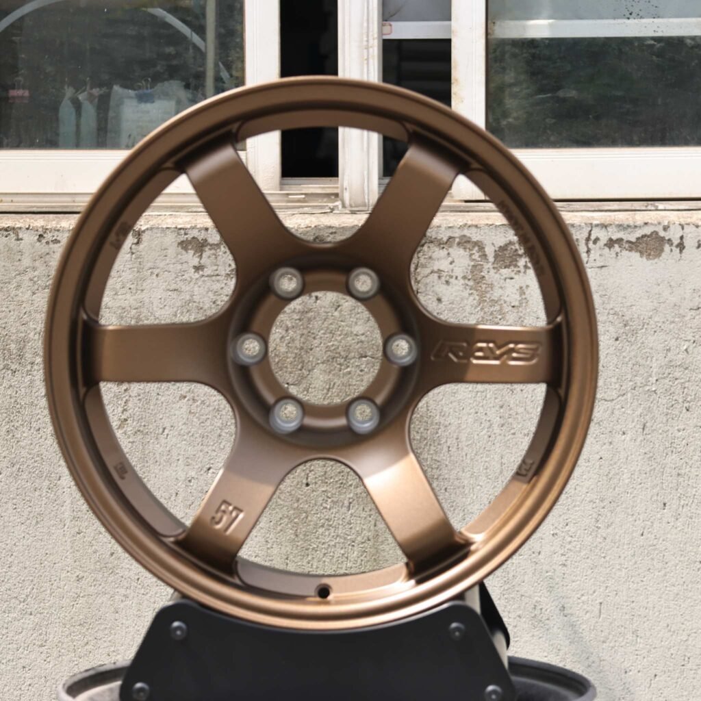 Toyota Tacoma wheels – Bronze 6-Spoke Deep Lip (Rays Volk Racing TE37-Style), front view