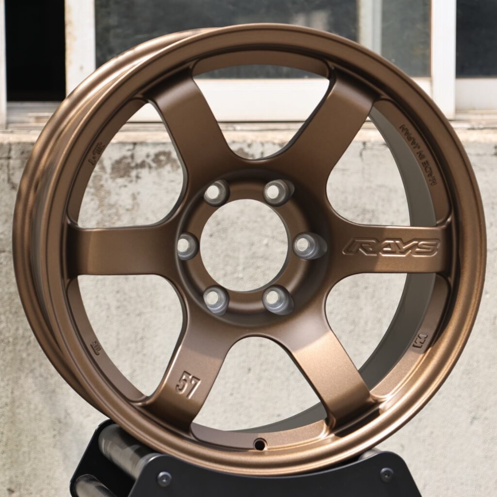 Toyota 4Runner wheels – Bronze 6-Spoke Deep Lip (Rays Volk Racing TE37-Style), angled view