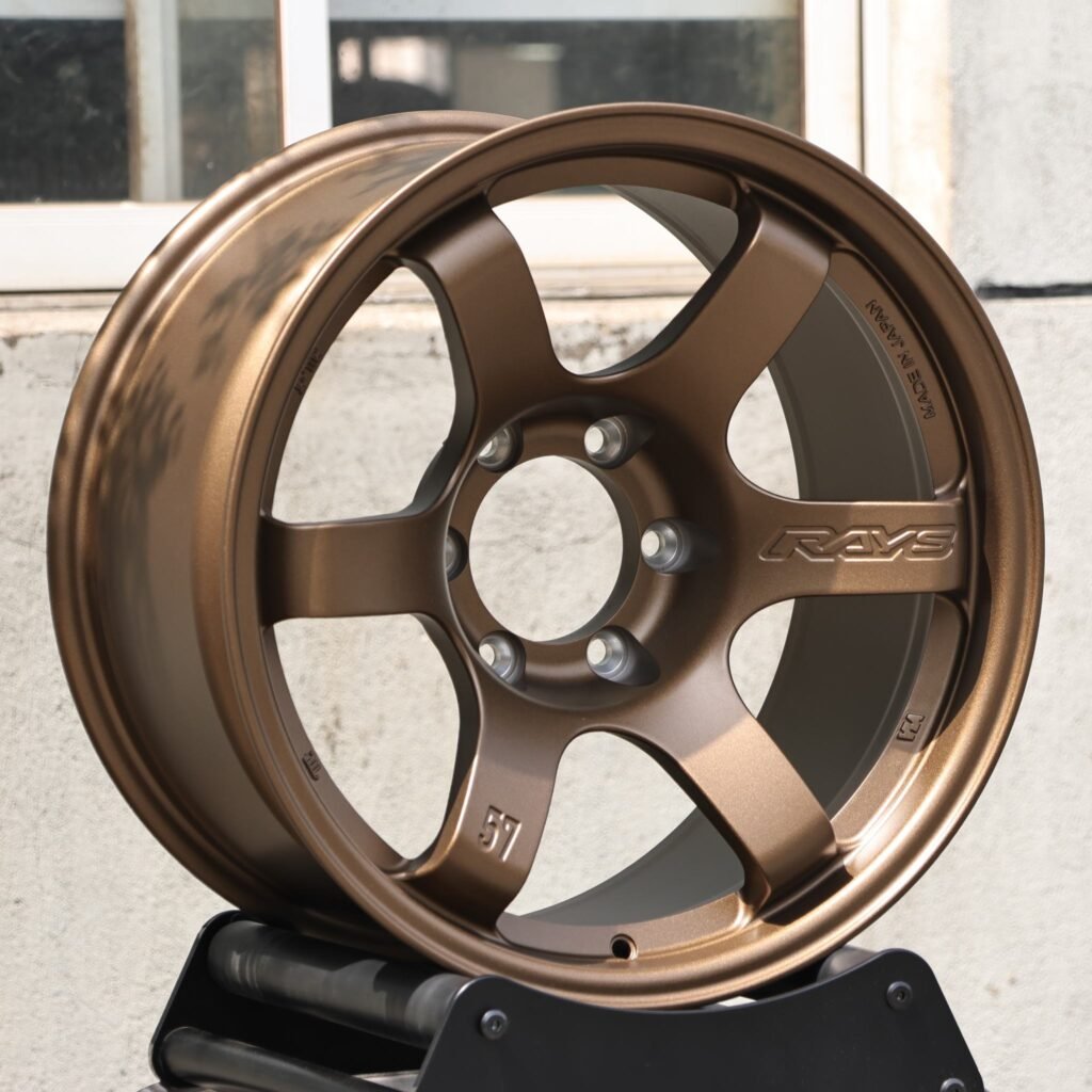 6x139.7 wheels – Bronze 6-Spoke Deep Lip (Rays Volk Racing TE37-Style), side view