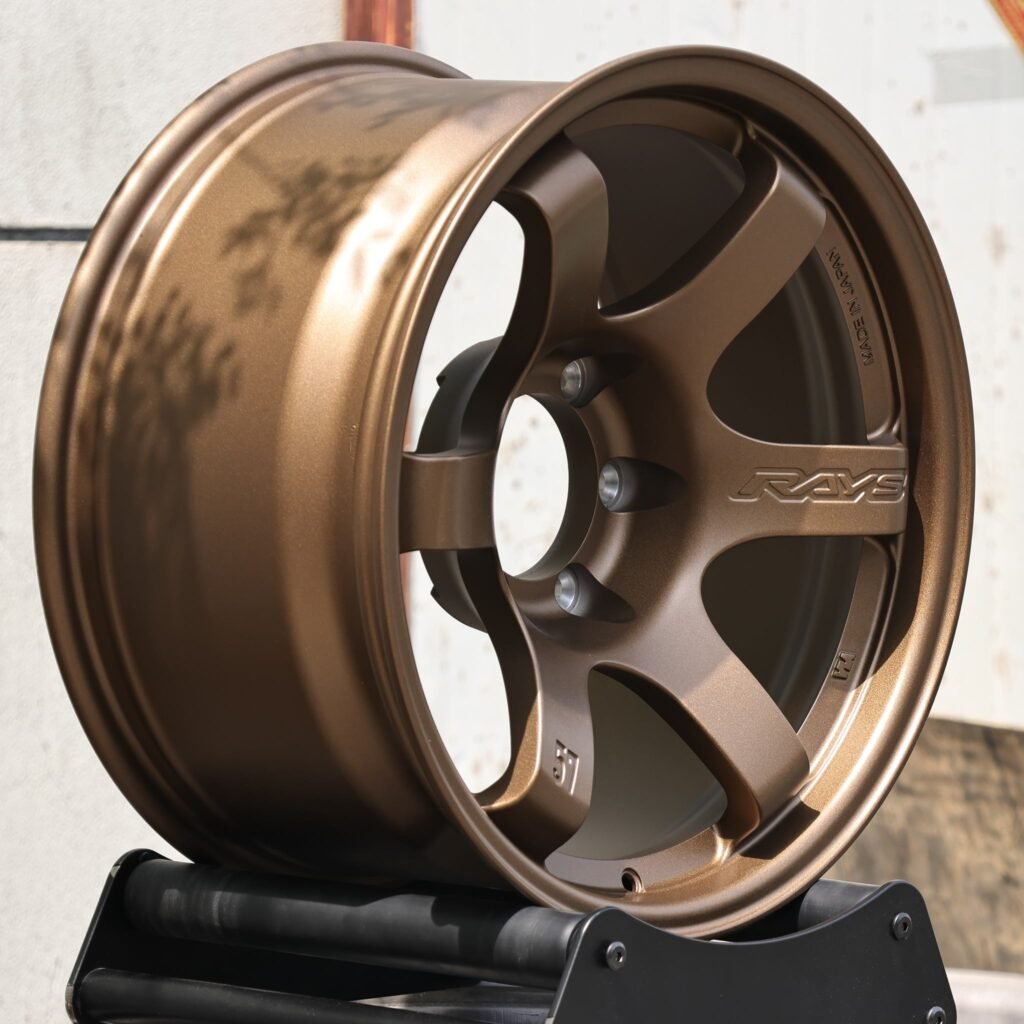 Chevrolet Silverado 1500 wheels – Bronze 6-Spoke Deep Lip (Rays Volk Racing TE37-Style), lip and barrel detail