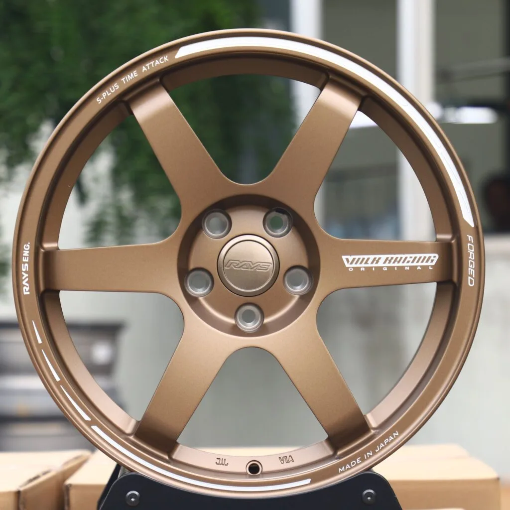 Toyota GR86 wheels – Bronze 6-Spoke (Rays Volk Racing TE37-Style), front view