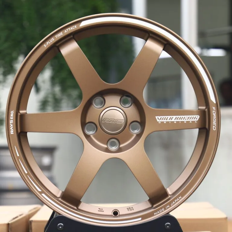 Toyota GR86 wheels – Bronze 6-Spoke (Rays Volk Racing TE37-Style), front view