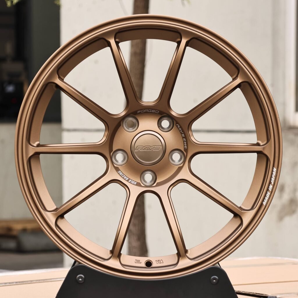 Rays Volk Racing Bronze Gold 10-Spoke Forged Wheels - BMW M3 / Audi RS5 Fitment (5-Lug) Monoblock forged wheel