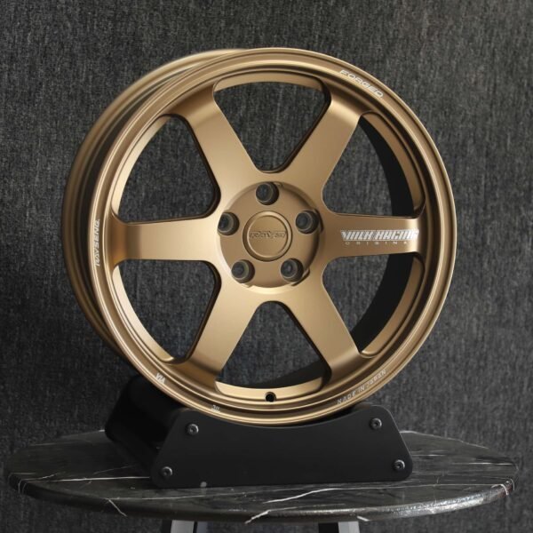 BMW M3 wheels – Bronze Gold 6-Spoke (Rays Volk Racing TE37-Style), front view