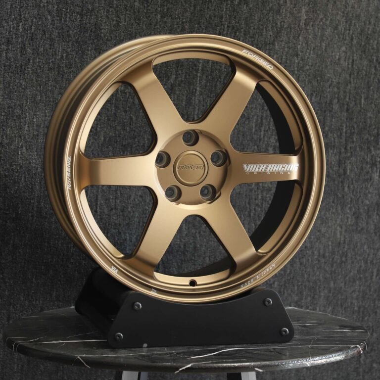 BMW M3 wheels – Bronze Gold 6-Spoke (Rays Volk Racing TE37-Style), front view