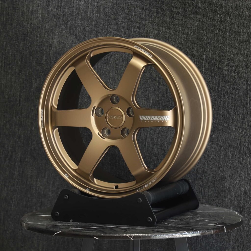 Rays Volk Racing Bronze Gold 5-Spoke Forged Wheels - BMW M3 / Nissan GT-R Fitment (5-Lug) view 4