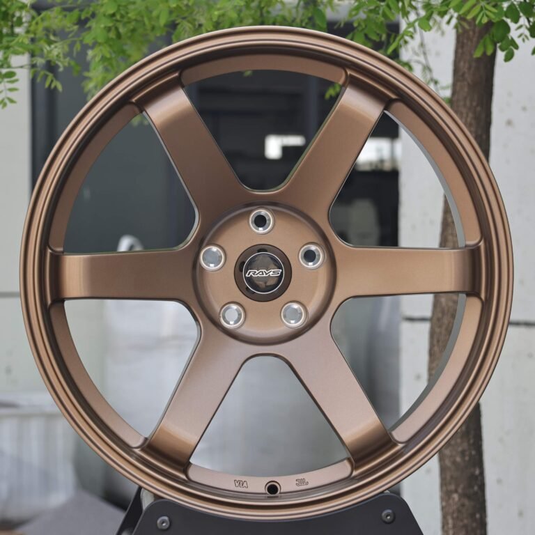 Toyota GR86 wheels – Bronze Gold 6-Spoke (Rays Volk Racing TE37-Style), front view