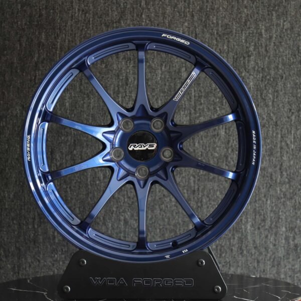 BMW M3 wheels – Bright Blue 10-Spoke (Rays Volk Racing CE28N-Style), front view