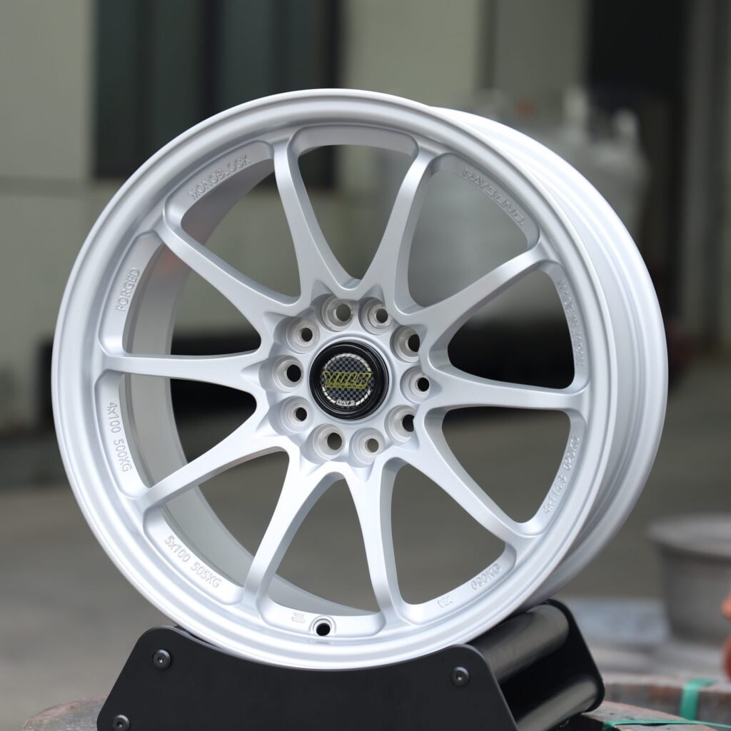 Rays Volk Racing CE28N Matte Silver 10-Spoke Forged Wheels - BMW M3 / Nissan GT-R Fitment (5-Lug) view 2
