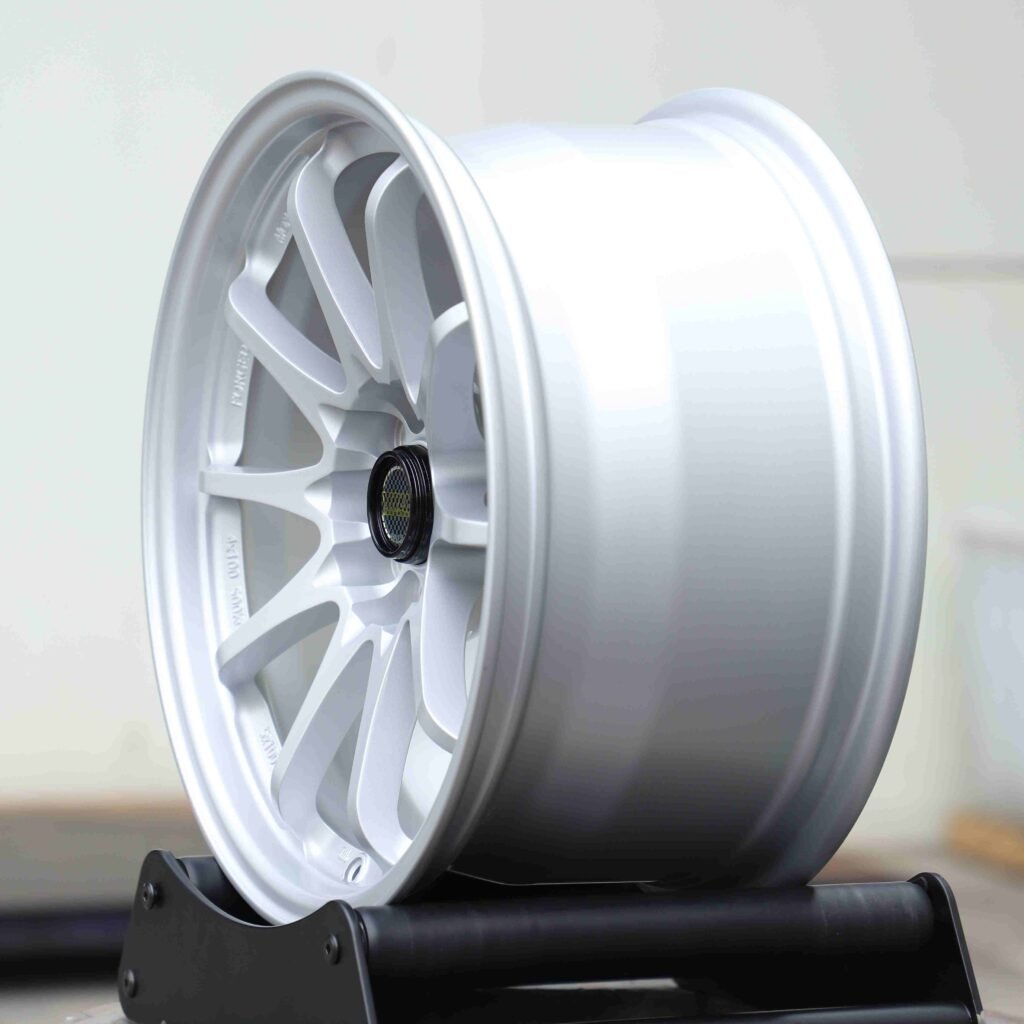 Rays Volk Racing CE28N Matte Silver 10-Spoke Forged Wheels - BMW M3 / Nissan GT-R Fitment (5-Lug) view 4