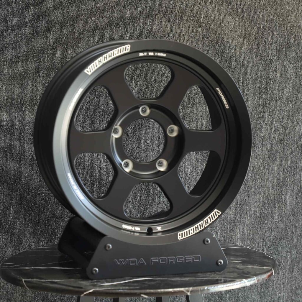 Toyota 4Runner wheels – Rays Volk Racing Custom Finish 6-Spoke Deep Lip, angled view