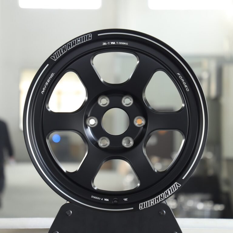 Toyota Tacoma wheels – Rays Volk Racing Gloss Black 6-Spoke Deep Lip, front view