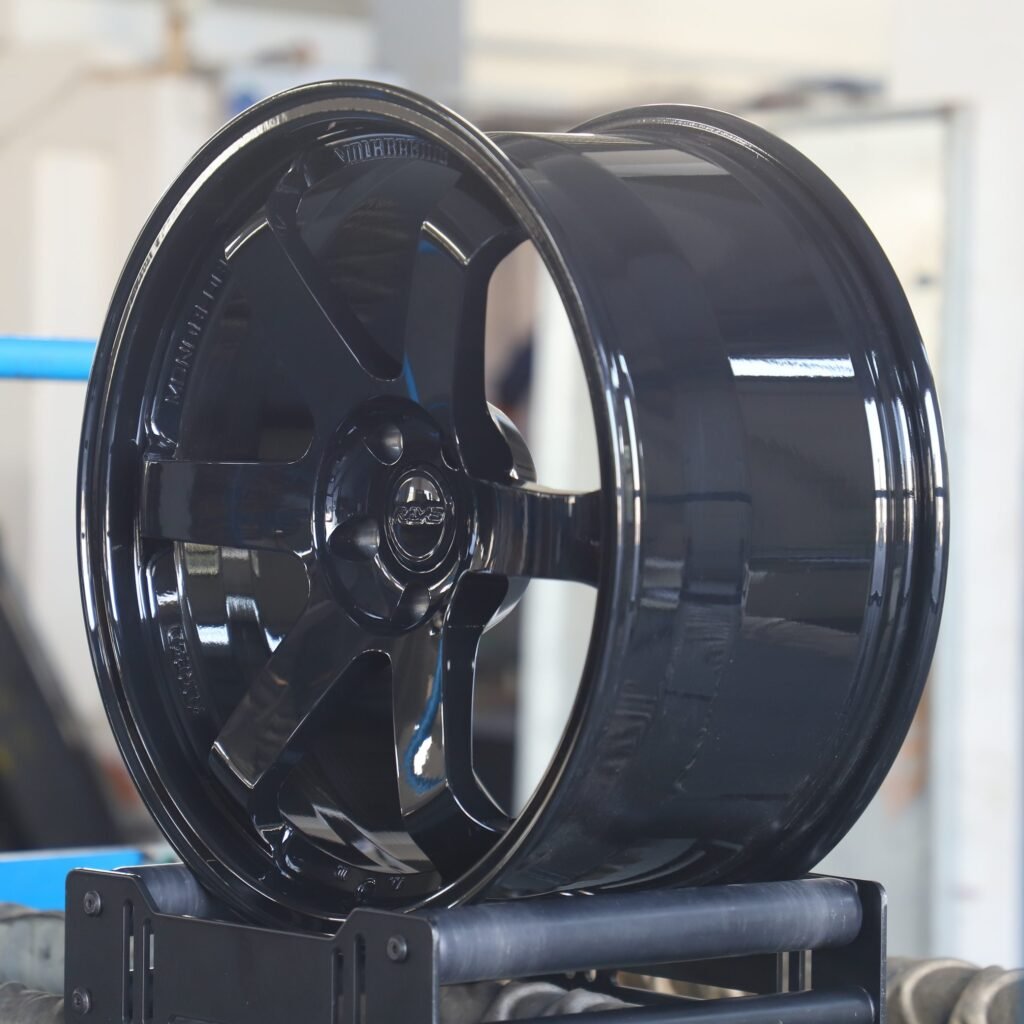 Rays Volk Racing Gloss Black 6-Spoke Racing Forged Wheels - BMW M3 / Audi RS5 Fitment (5-Lug) view 3