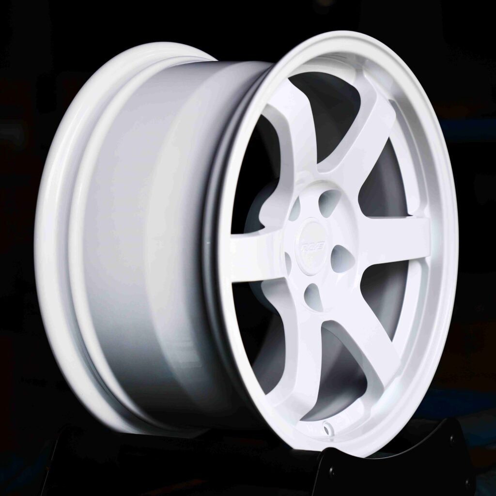 Rays Volk Racing Gloss White 6-Spoke Racing Forged Wheels - BMW M3 / Audi RS5 Fitment (5-Lug) view 2