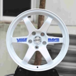 Rays Volk Racing Gloss White 6-Spoke Forged Wheels – Ford Mustang / Chevrolet Corvette Fitment (5-Lug)