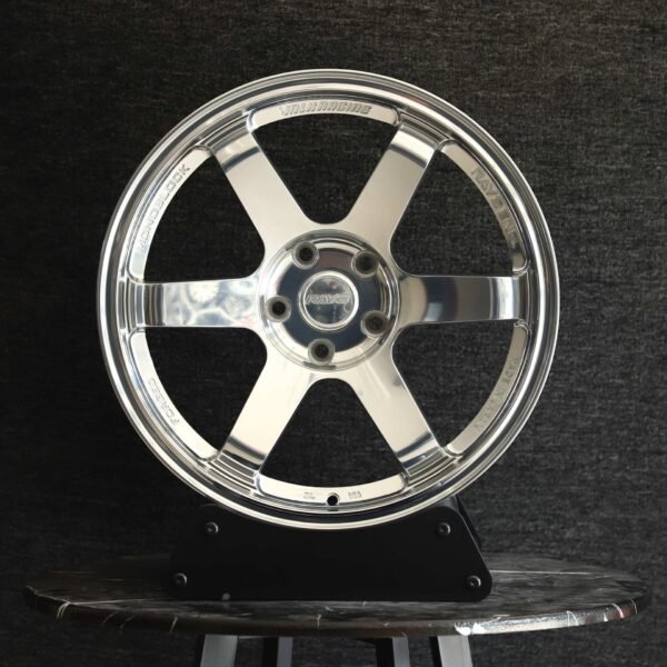 Toyota GR86 wheels – Hyper Silver 6-Spoke Polished-Lip (Rays-Style), front view