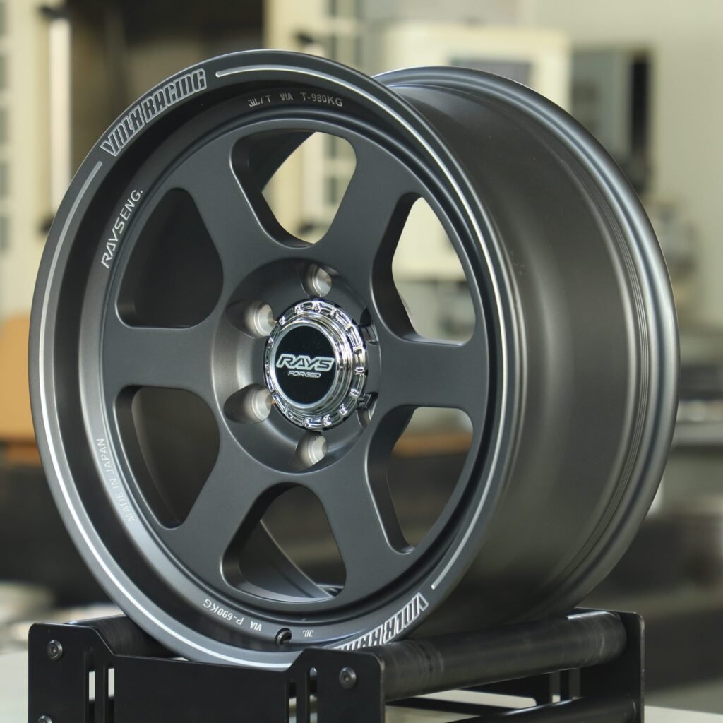 Toyota 4Runner wheels – Rays Volk Racing Gray Deep Lip, angled view