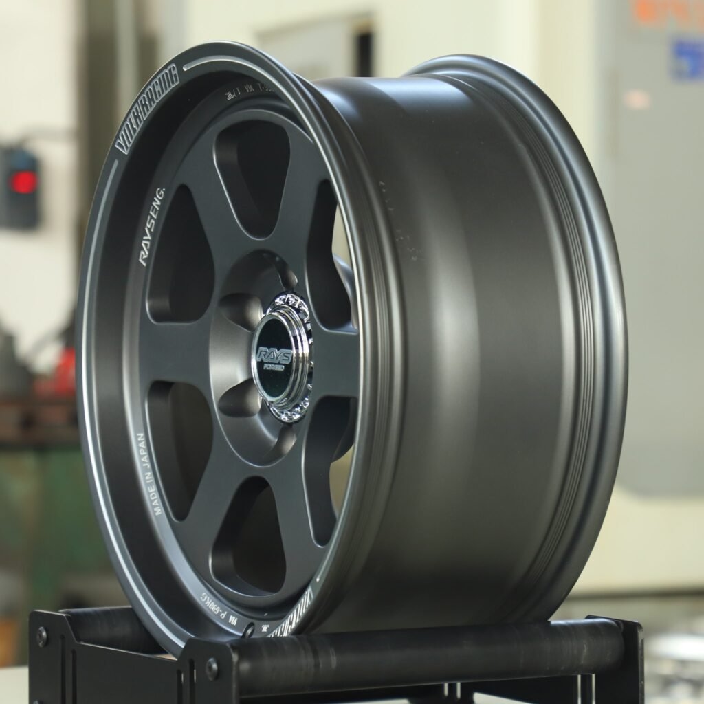 6x139.7 wheels – Rays Volk Racing Gray Deep Lip, side view