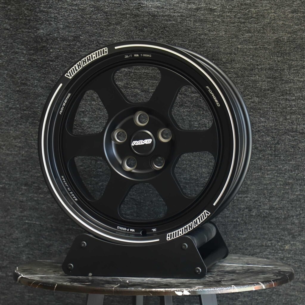 Rays Volk Racing Matte Black 6-Spoke Deep Lip Racing Forged Wheels - BMW M3 / Audi RS5 Fitment (5-Lug) view 2