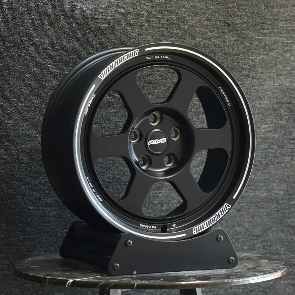 Rays Volk Racing Matte Black 6-Spoke Deep Lip Racing Forged Wheels - BMW M3 / Audi RS5 Fitment (5-Lug) view 4