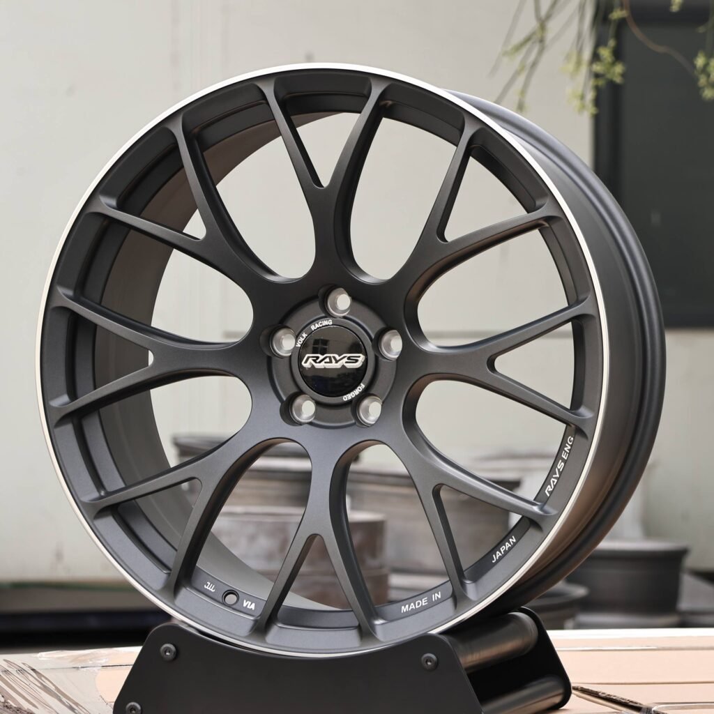 Rays Volk Racing Matte Gray 8 Y-Spoke Forged Wheels - BMW M3 / Audi RS5 Fitment (5-Lug) view 2