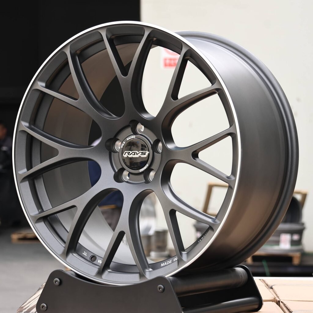 Rays Volk Racing Matte Gray 8 Y-Spoke Forged Wheels - BMW M3 / Audi RS5 Fitment (5-Lug) view 3