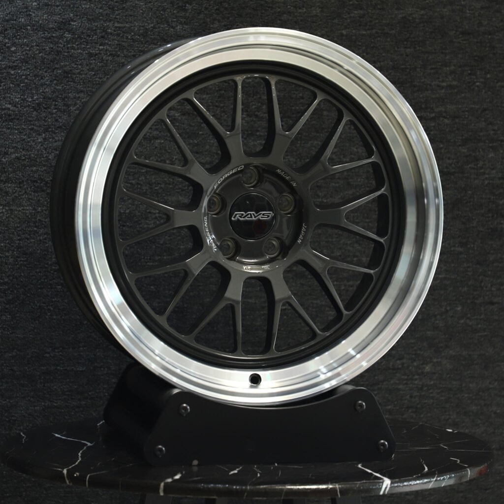 Toyota GR86 wheels – Rays Volk Racing Matte Silver 10 Y-Spoke Deep Lip, angled view