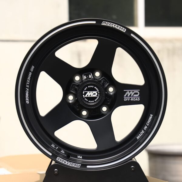Toyota Tacoma wheels – Gloss Black 5-Spoke Deep Lip, front view
