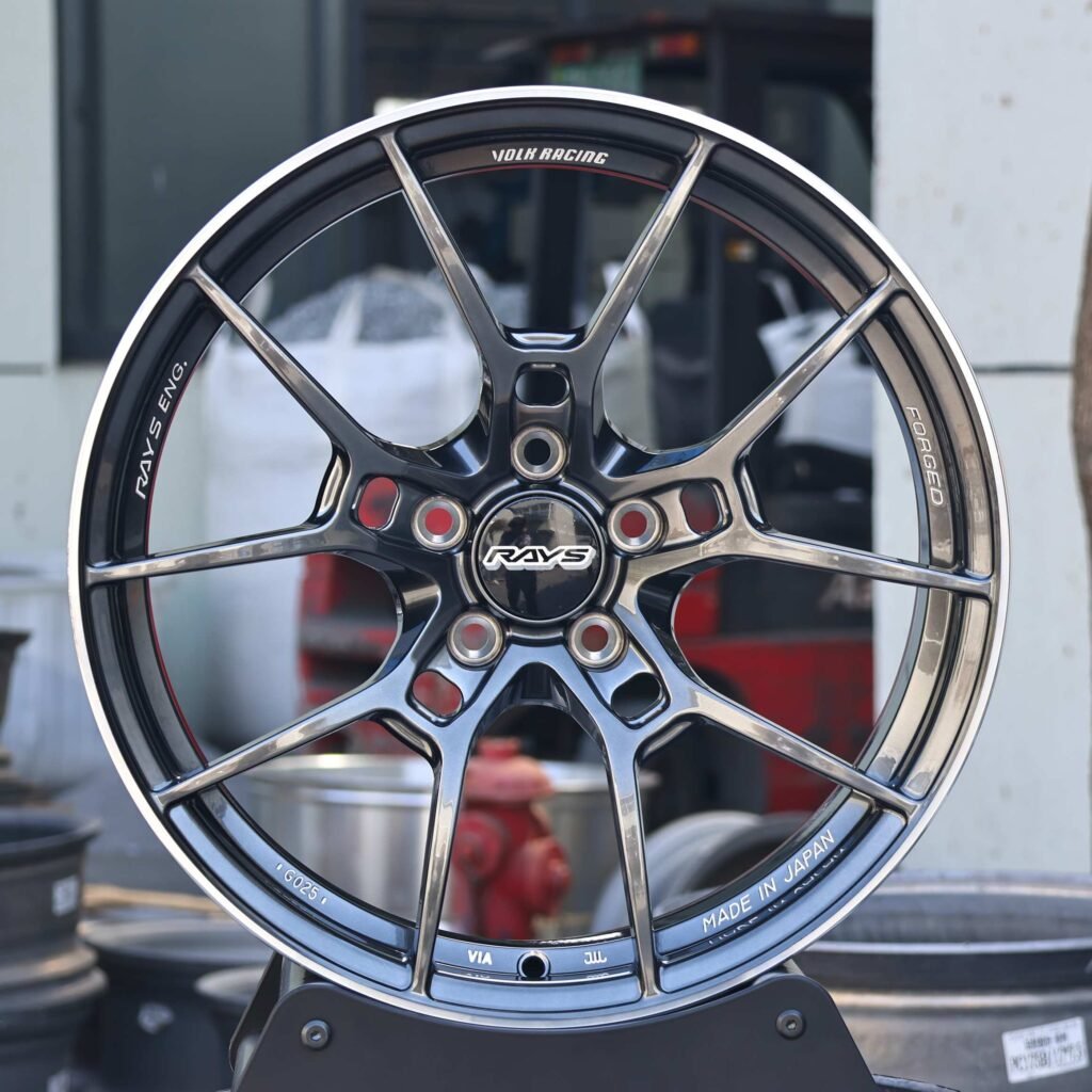 Rays Volk Racing Metallic Gray 5 Y-Spoke Forged Wheels - BMW M3 / Audi RS5 Fitment (5-Lug) Monoblock forged wheel